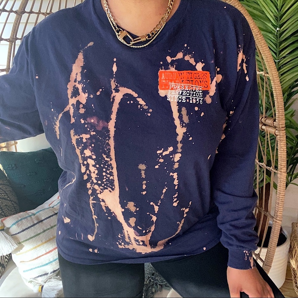 Auburn Tigers Custom Bleach Splatter Graphic Tee